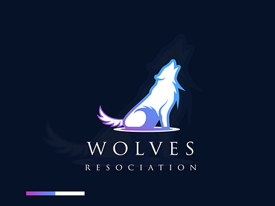 WOLVES Modern Logo 2021 applogo brand identity gradient icon illustrator logo logodesign logotype minimalist modern trandy 2021 vector wolf wolves