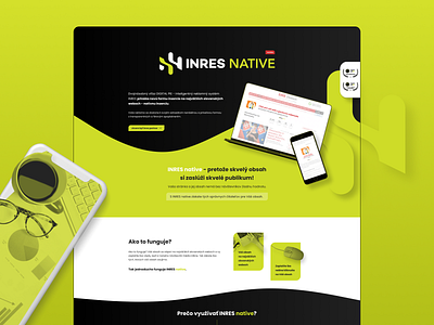 INRES native - landing page colorful design green landing page landingpage onepage typography ui ux web website