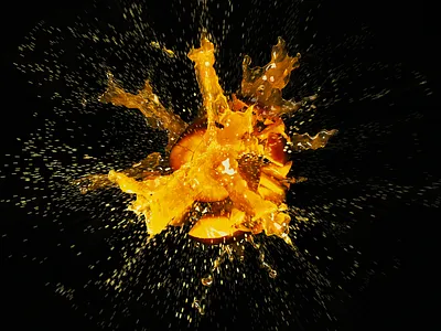 Peach explosion by tg1 cinema4d explosion octane render peach photoshop