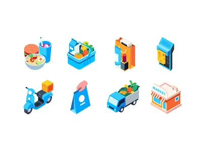 Isometric icons icon illustration isometric ps vector