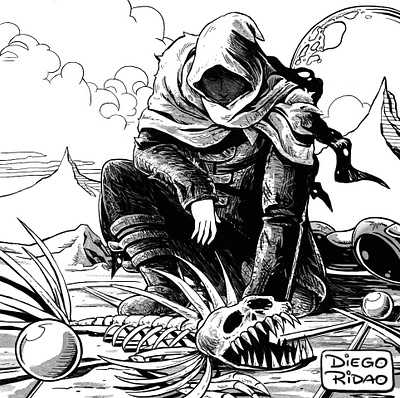 Diego Ridao Lovecraftober Inktober 2020 01 comic diego ridao horror illustration ink ridao