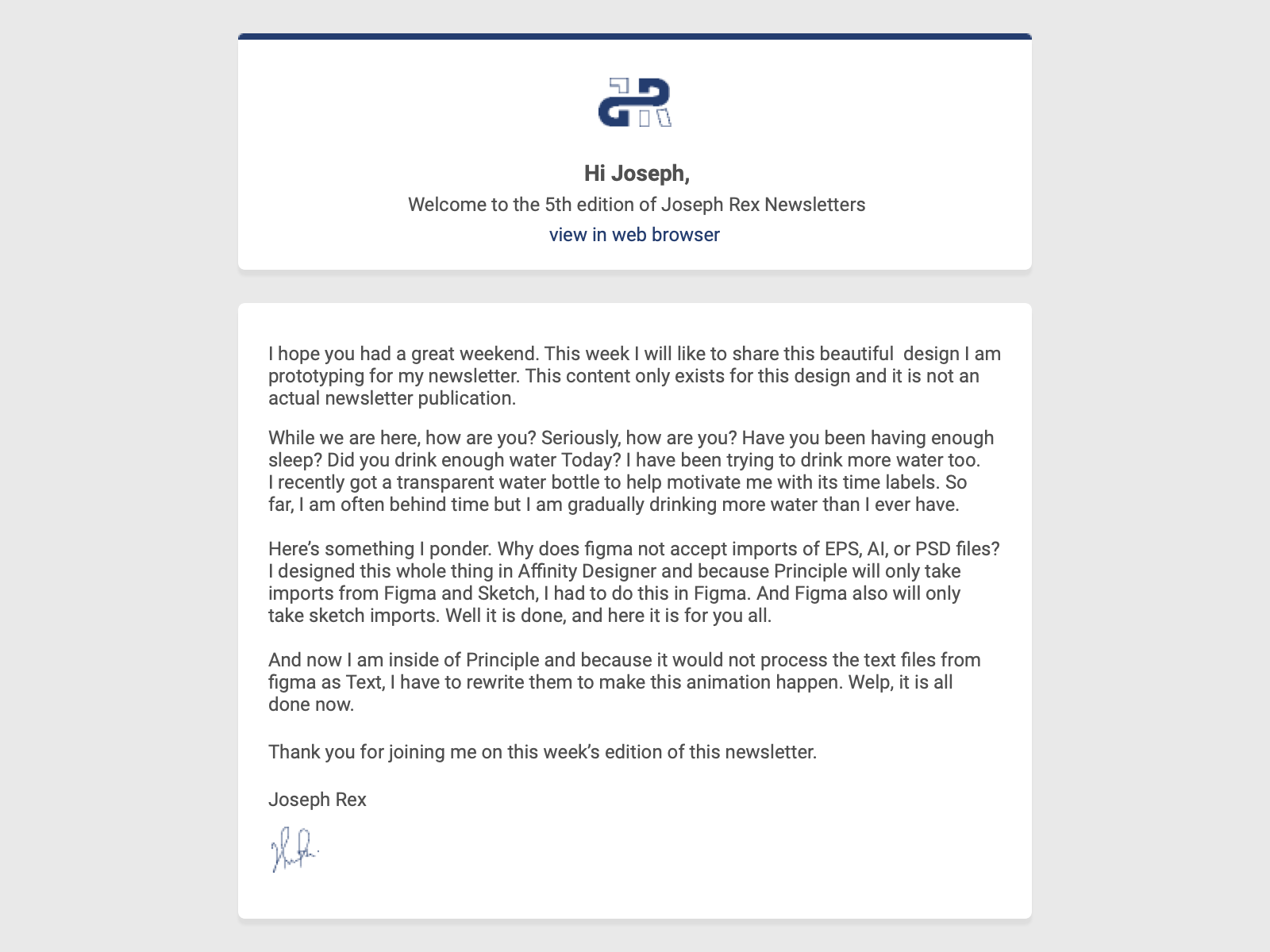 Joseph Rex email color schemes principle for mac