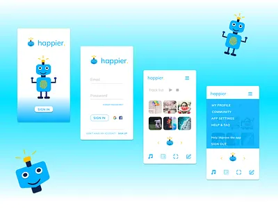 happier. App android app design figmadesign robots ui ux