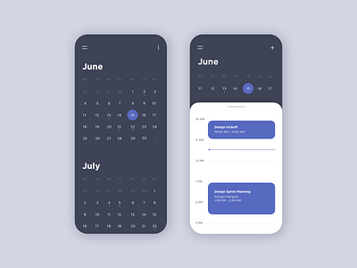 Calendar App app calendar calendar app calendar design date datepicker minimal minimalist mobile app month schedule scheduling scheduling app ui ui design ux ux design vector work