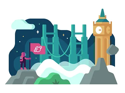 Minlæring Language Learning - English astronaut big ben england english fog language learning london space travel uk