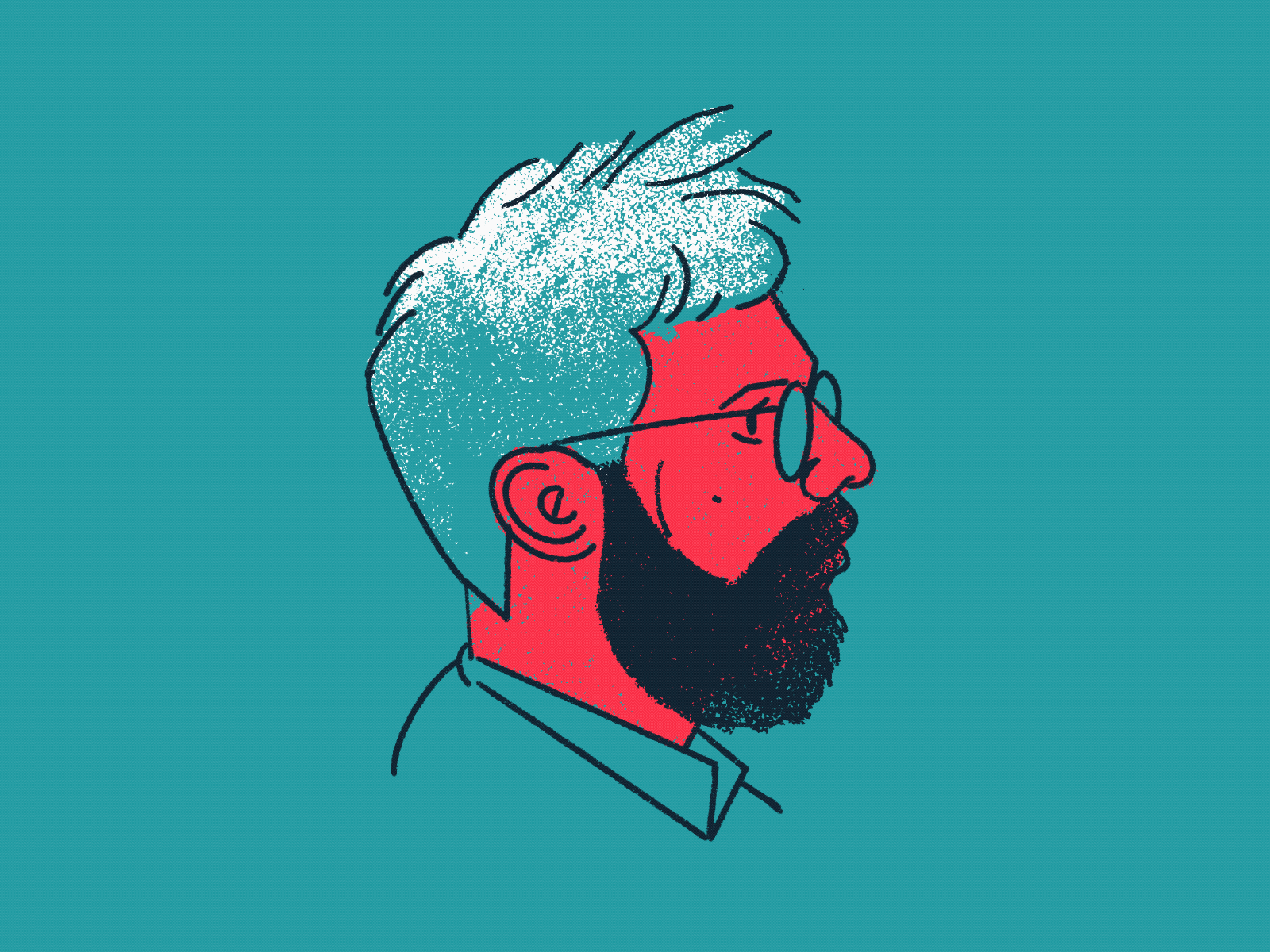 Transitioning animation beard covid face faces fashion flat gif hipster illustration lockdown man people portrait portrait illustration procreate qurantine