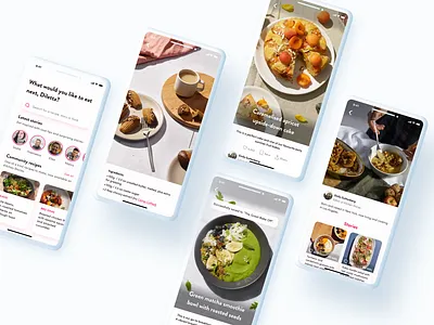 Kitchen Stories app colorful delivery app design figma food food app minimal minimalistic product design recipe ui ux