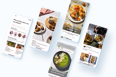 Kitchen Stories app colorful delivery app design figma food food app minimal minimalistic product design recipe ui ux