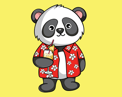 Panda on Vacation amazon business design designer drawing free illustration logo t shirt t shirt design