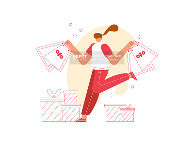 Happy Shopping! business character ecommerce illustration people shop