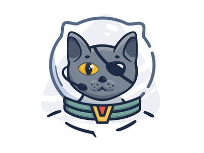 Captain Pebbles adobe illustrator astro cat astronaut cat cat in helmet illustraion space cat space suit cat