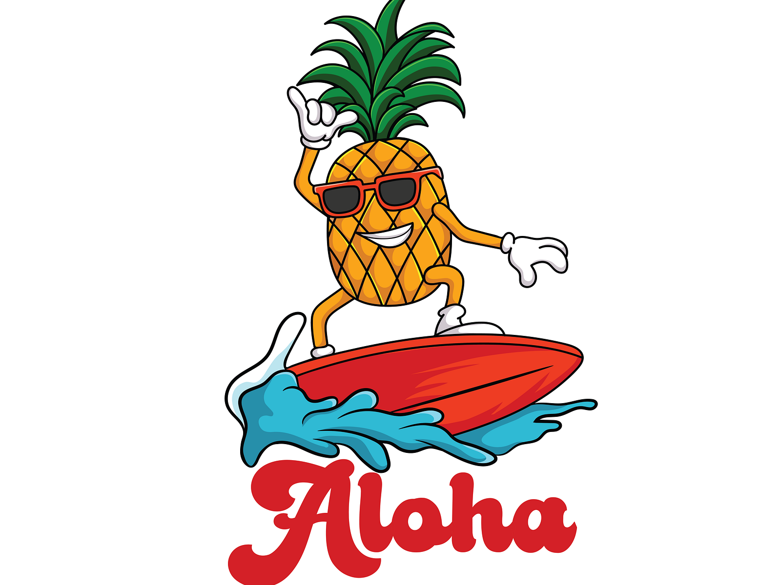 Surfing pineapple by UNX gallery on Dribbble