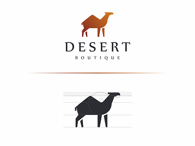 DESERT BOUTIQUE animallogo apparel apparel logo artwork boutique brand identity busines card camel logo camelminimallogo coreldraw crfeative desert desrt forsale graphich design grid logo sketch