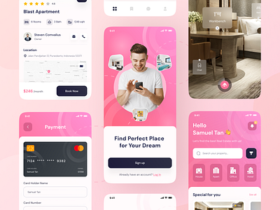 🏢Lesta - Real Estate UI KIT apartment app apps ar book building clean design home hotel ios mobile office real estate realestate rent room room booking ui ux