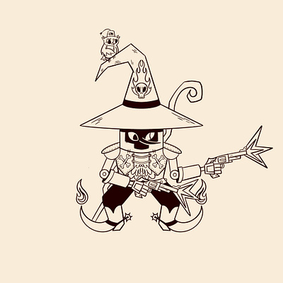 Wizard Cowboy cartoon character cartoon illustration character design concept art digital illustration illustration illustrator procreate retro retrosupplyco truegritsupply