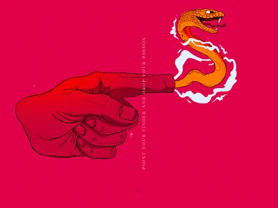 Point your finger adobe photoshop design finger hand handmade illsutrator illustraion poster procreate snake