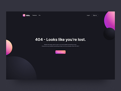 404 404 app application darkmode design error management manager message minimal minimalistic page page not found task tasks ui ux web web design website