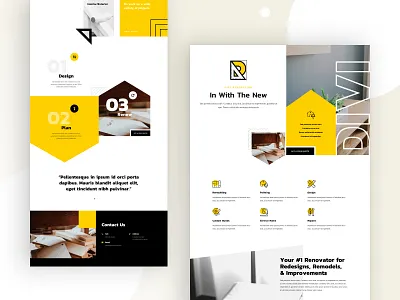 Renovation Landing Page Design for DIvi agency architecture business construction decoration design divi engineering homedecor homepage interior interior design landing page renovation service ui ux web design website