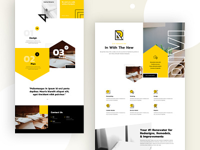 Renovation Landing Page Design for DIvi agency architecture business construction decoration design divi engineering homedecor homepage interior interior design landing page renovation service ui ux web design website