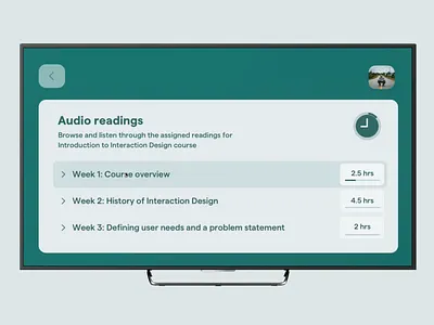 Audio courses - TV app animation app app design apple audio audiobooks design education motion prototype tv tv app tvos ui uiux ux