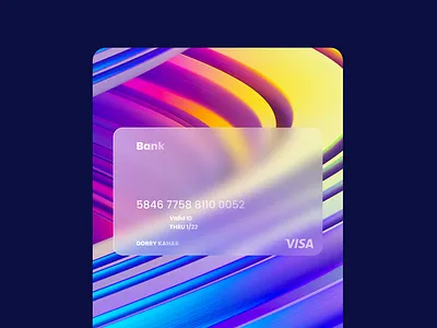 Glassmorphism glassmorphism productdesign visa card