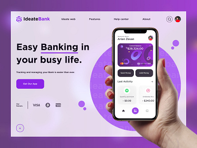 Finance Website Design Exploration bank bank card banking finance finances financial fintech header landing page payment ui ux web website