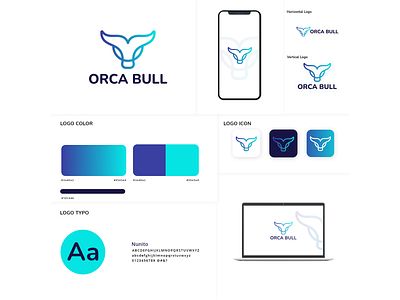 Minimalist and modern logo design (Orca + Bull logo design ) a logo design beerlogo branding bull logo flat logo logo design minimal minimalist logo modern logo orca logo simple
