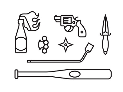 Doodlin Dangerously adobe illustrator icons illustration weapons