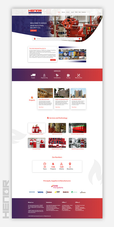 Henor - Website Design & Development design fire fire alarm fire system henor illustration ui ux waleedsayed website