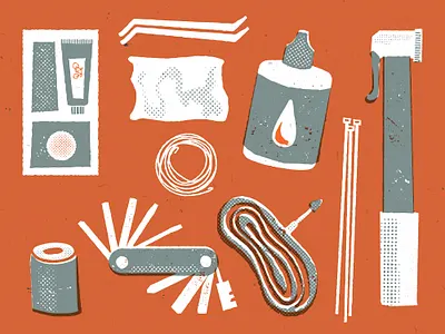 Things to Bring: Mountain Biking cycling green illustration mountain bike mountain biking orange