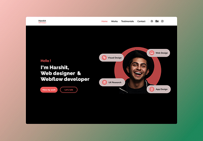 Harshit portfolio hero section design inspiration inspiration landing page minimal redesign ui uiux web design