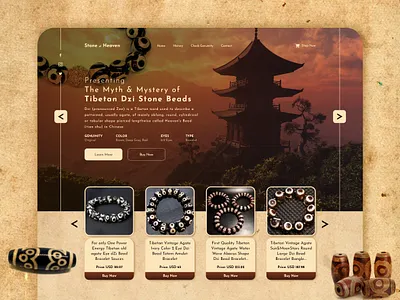 🧿 Stone of Heaven antique ui design e commerce app figma sketch template theme tibetan ui design ui ux vintage ui web web design web ui website website ui wordpress xd