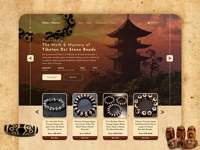 🧿 Stone of Heaven antique ui design e commerce app figma sketch template theme tibetan ui design ui ux vintage ui web web design web ui website website ui wordpress xd