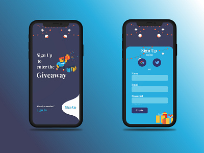 Giveaway Contest app figma mobile design ui design xd design