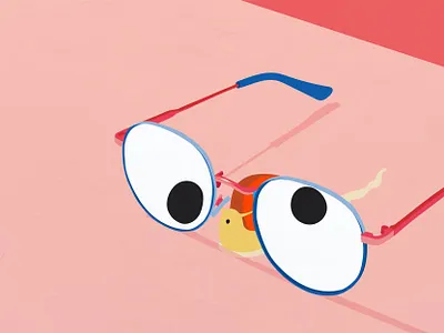 close up close up creative eyes glasses illustration illustrator pink simple series slugggggish snail zoom in