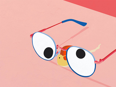 close up close up creative eyes glasses illustration illustrator pink simple series slugggggish snail zoom in