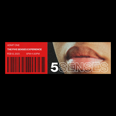 5SENSES - ticket design concept 2d graphics art branding exhibition graphic design music ticket design visual identity