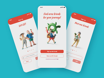 travel DRIB 001 3d adobe illustrator adobe xd app boarding daily ui daily ui challenge dailyui001 design login page onboarding sign in sign up travel app ui ui design ux ux design