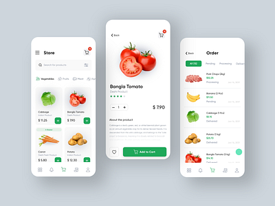 The Big Grocy App app app design delivery design food food and drink food app food delivery food illustration food mobile foodie minimal mobile app design mobile ui online store ui uiux ux uxdesign