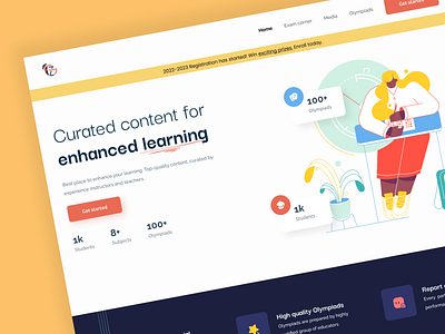 E-learning platform Homepage education elearning landing page learning website online class online course online exam online school online teaching online test online tutor platform design saas saas homepage saas platform teaching platform ui uiux web design website design