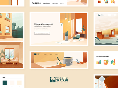 Malerei Mettler - Web Design and Illustration colors design ecology figma illustration illustration design illustrator online store sketch ui ux warm colors web web design website