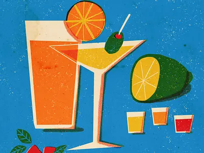 Cheers! illustraion midcentury procreate retro retrosupply vintage