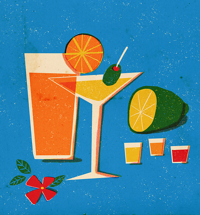 Cheers! illustraion midcentury procreate retro retrosupply vintage