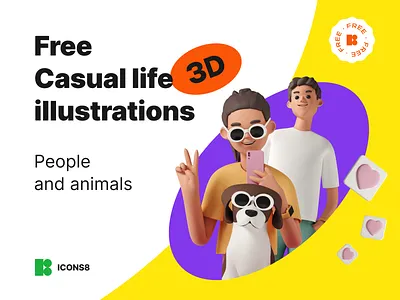 Free 3D illustrations 3d 3d dog 3d illustration design tools dog free free png freebie graphic design illustrations png image ui