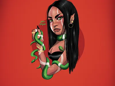 Snake girl art character art character design digital art digital illustration digitaldrawing digitalpainting girl graphic design illustration illustration art