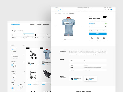 BIKEPODIUM – Product Pages bicycle clean ecommerce eshop filter product detail store ui ux web webdesign website