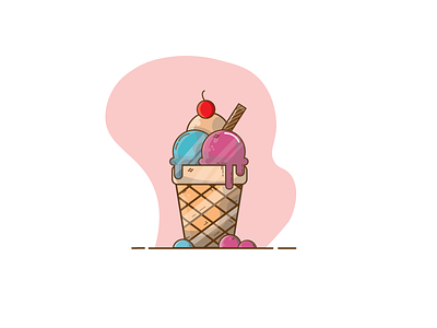 ICE CREAM ice cream illustration logo