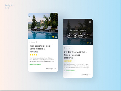 Social Share Design 010 app app design daily 100 challenge daily ui dailyui dailyuichallenge figmadesign minimalism mobile app mobile app design mobile design mobile ui social share social sharing travel app uidesign uiux