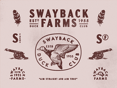 Swayback Farms badge brand branding duck farm hunt logo vintage