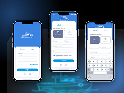 Boat Booking Service Application app application boat boat renting branding concept design figma graphic design login logo mobile rent ship signin typography ui ux yacht yacht renting